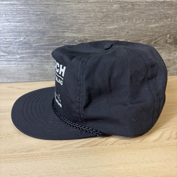 Vintage KOCH Hat Cap Snap Back Black Embroidered Marine Fueling Rope Advertising - Picture 4 of 9